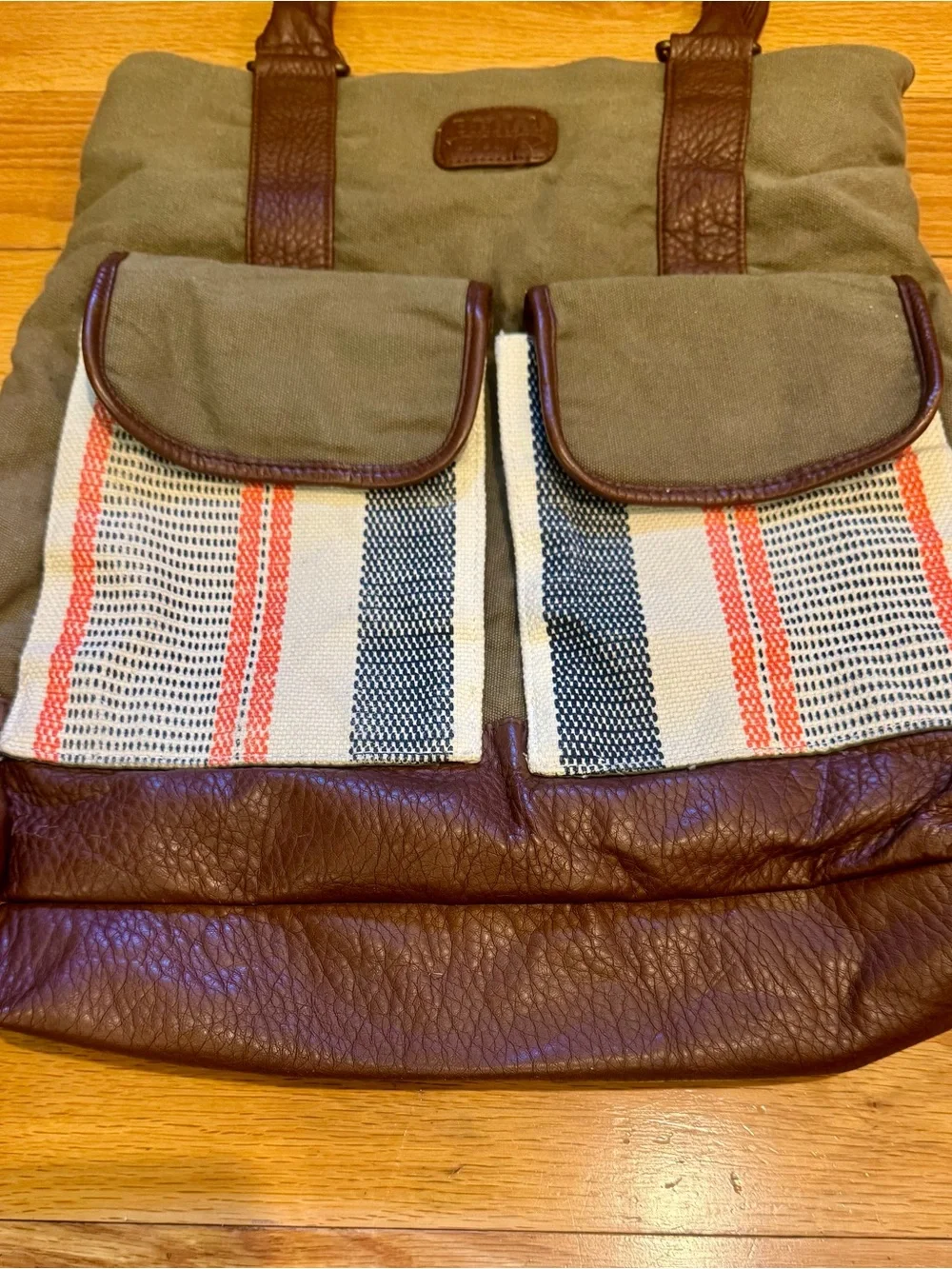 Vintage Billabong Canvas and Leather Tote Bag